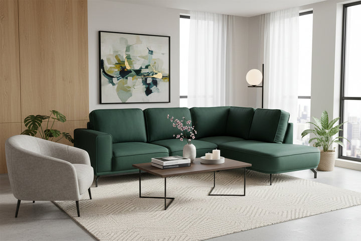 zalias minkstas kampas andro modernus interjeras