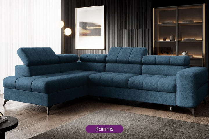 minkstas kampas boni melynas kairinis