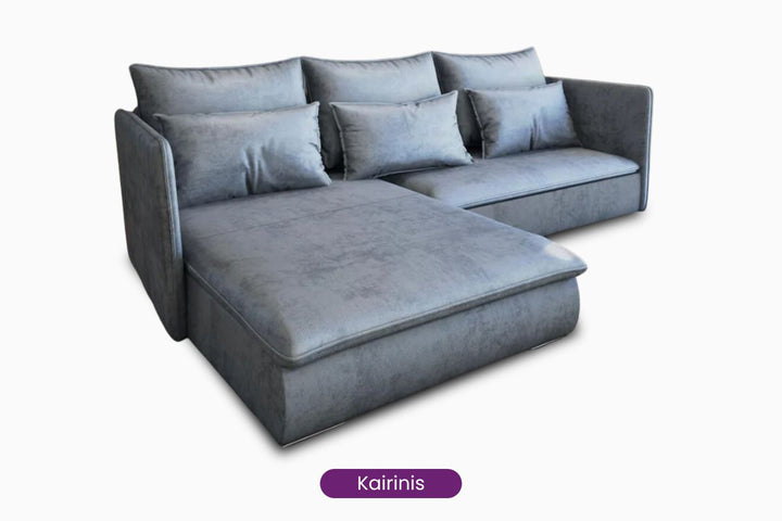 minkstas kampas compo pilkas kairinis