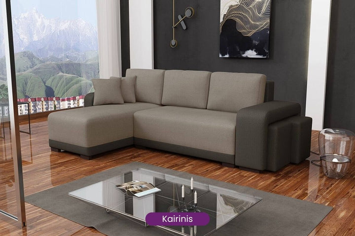 minkstas kampas Finto rudas kairinis