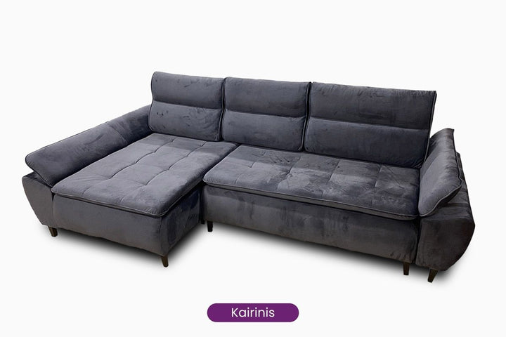 minkstas kampas Lifaro tamsiai pilkas kairinis