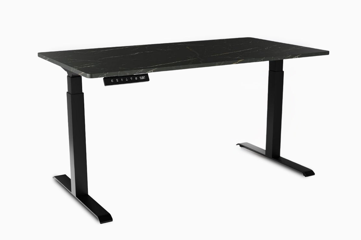 reguliuojamas darbo stalas mono ii juodas marmuras