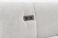 baltas sviesiai pilkos spalvos sofa kampas su elektriniu valdymu polar