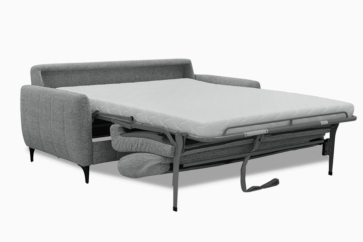 pilkos spalvos isskleidziama sofa lova bermuda
