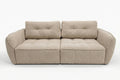 sviesiai ruda smelio spalvos sofa su miegama dalimi bombay lite