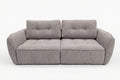 sviesiai pilka sofa lova bombay lite su miegama dalim ir patalynes deze