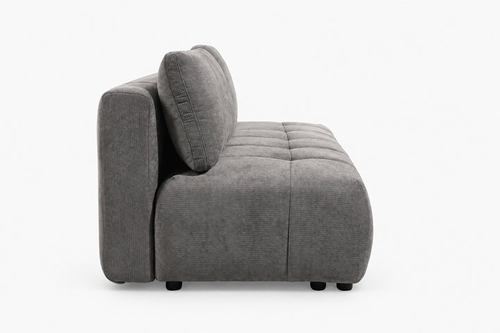 pilka sofa lova su miegama dalimi ir patalynes deze logan