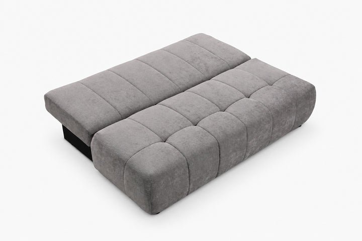 pilka sofa lova su miegama dalimi ir patalynes deze logan