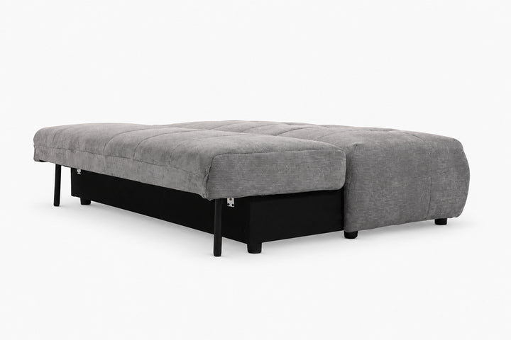 pilka sofa lova su miegama dalimi ir patalynes deze logan