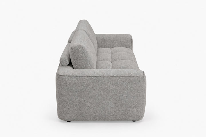 sviesiai pilka sofa lora 3s