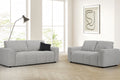 sviesiai pilka sofa lora 3s