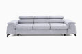 sviesiai pilka sofa lova palace su miegama dalimi ir patalynes deze