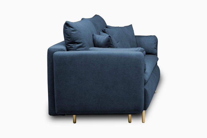 sofa lova Paris tamsiai melyna porankis