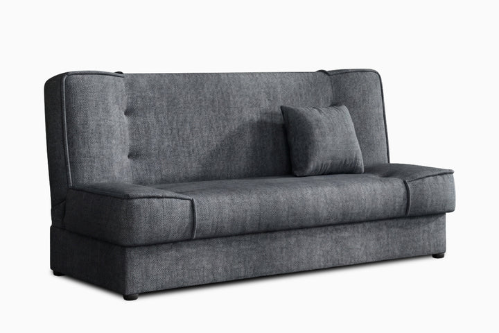 pilkos spalvos sofa lova prego