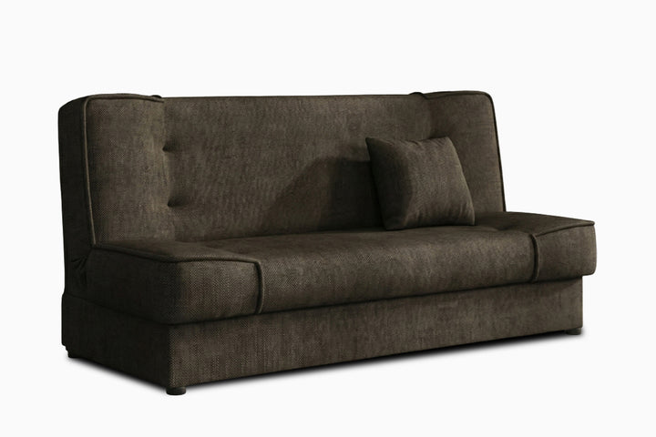 rudos spalvos sofa lova prego