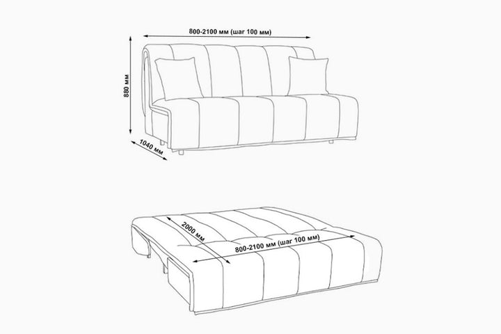 sofa lova su accordion mechanizmu valetta mini
